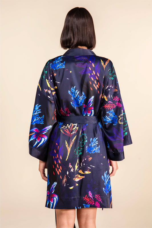 CHICORY SILK SATIN ROBE