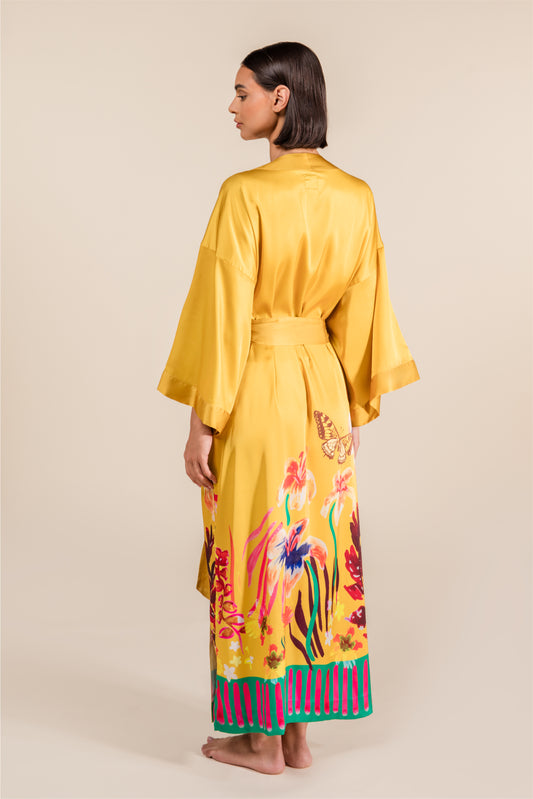 MARIGOLD SILK SATIN ROBE